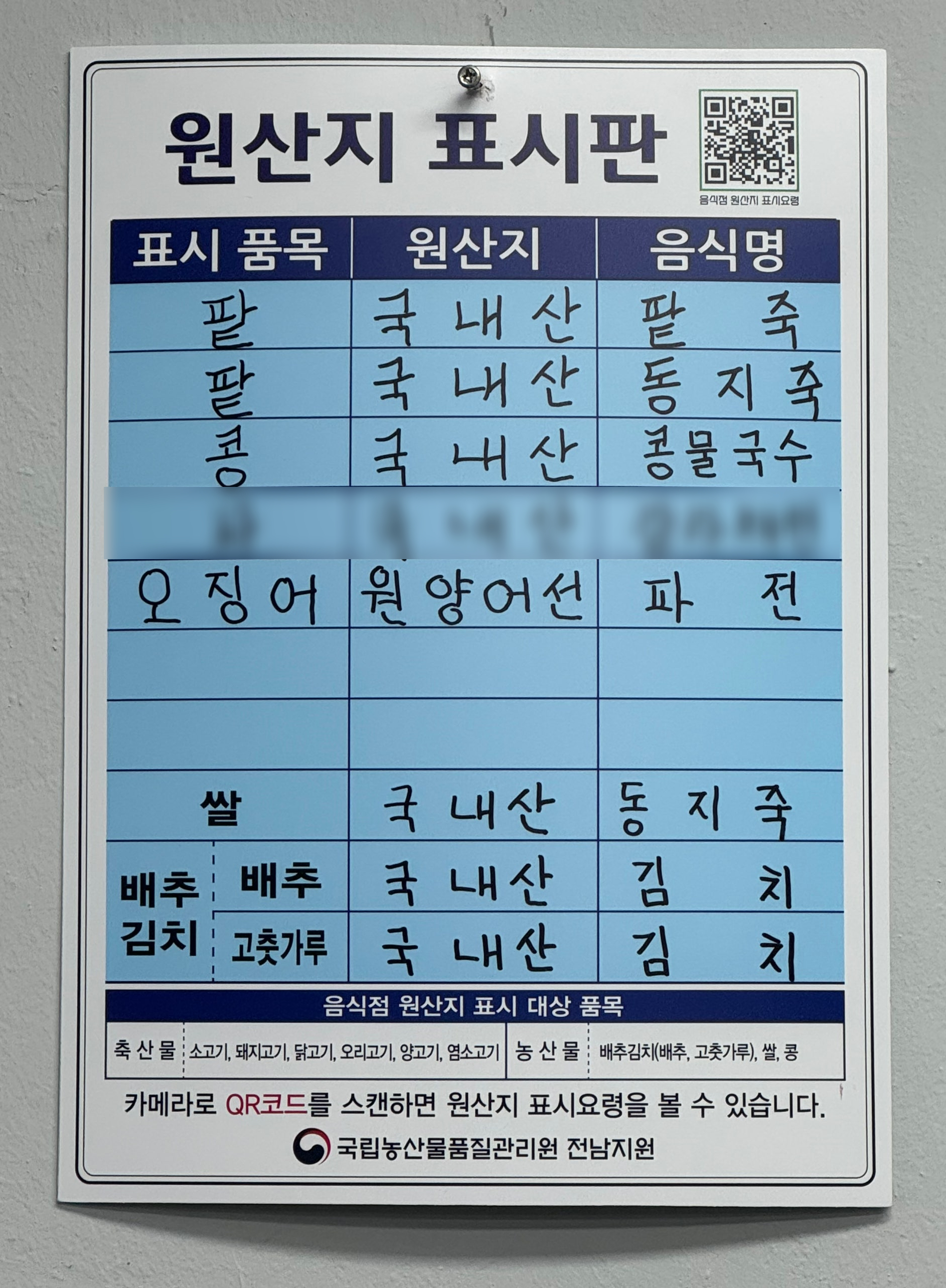 무등시장 장수팥죽 매장 이야기