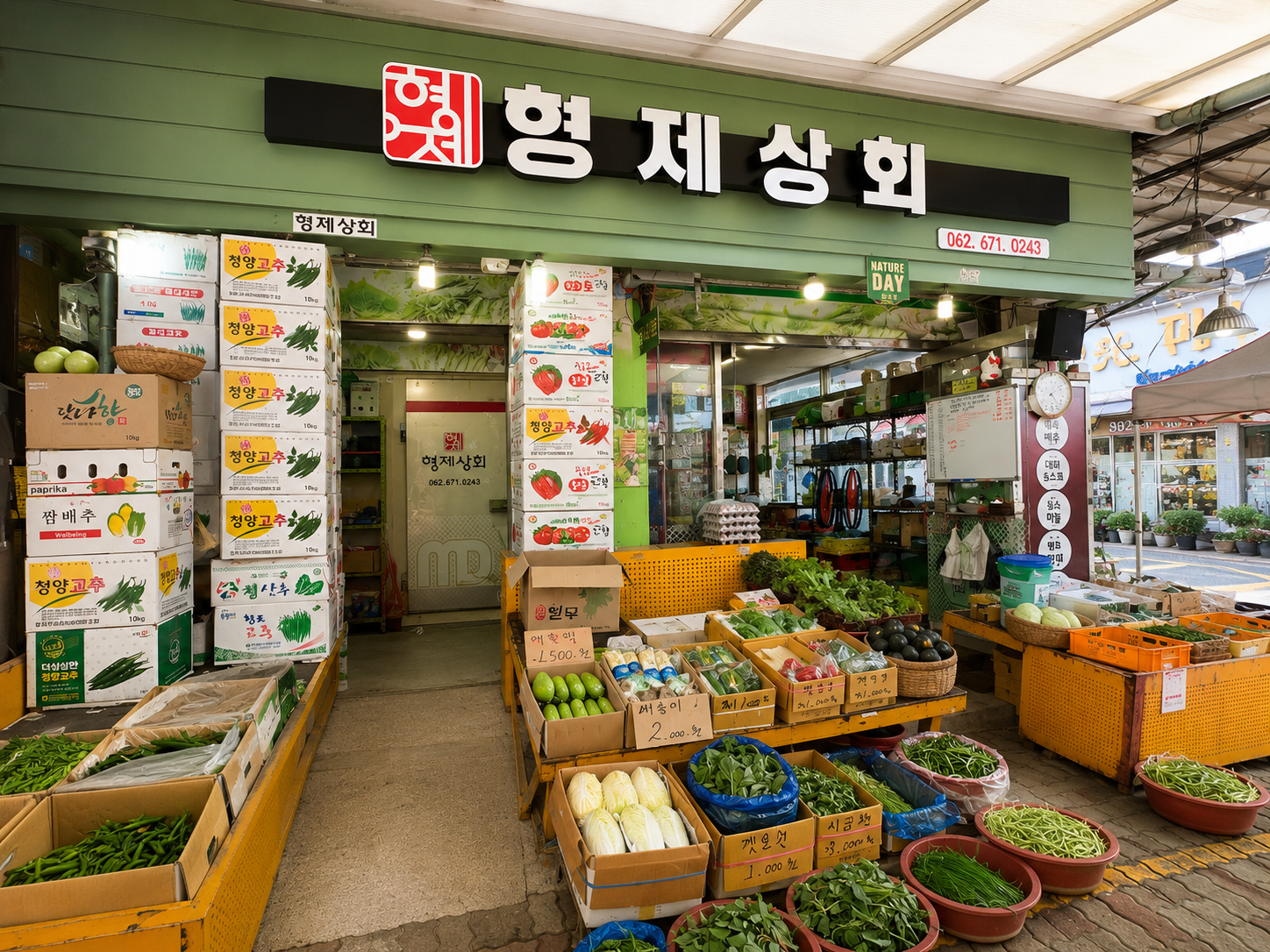 형제상회 농산물 가격 안내